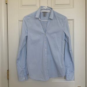H&M Button Up Blouse Blue Stripe